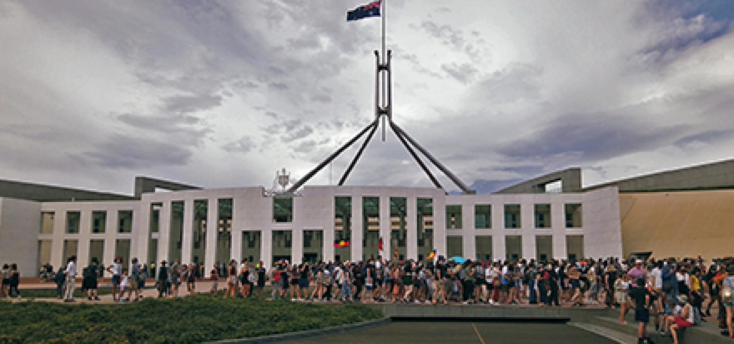 Australia Day protests at Parliament House